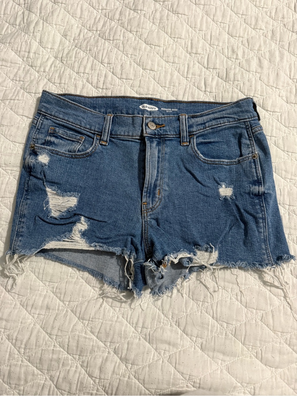 Old Navy Blue Distressed Denim Cutoff Shorts